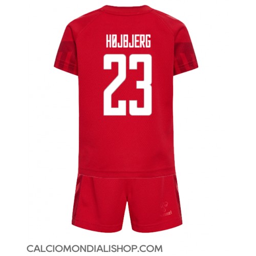 Maglie da calcio Danimarca Pierre-Emile Hojbjerg #23 Prima Maglia Bambino Mondiali 2022 Manica Corta (+ Pantaloni corti)
